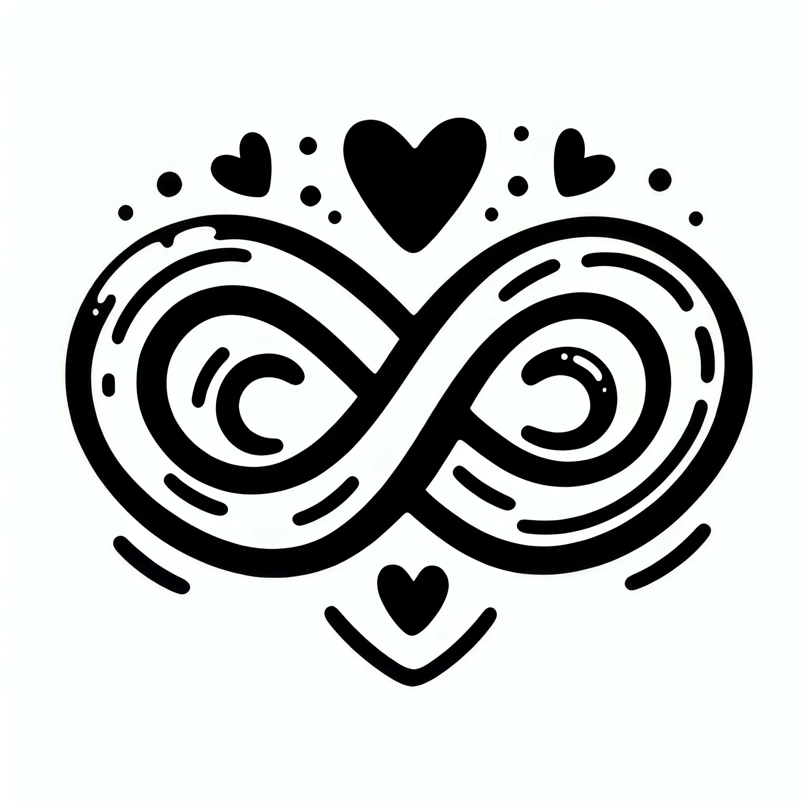 Unendlichkeitssymbol der Liebe: Einfaches Ausmalbild zum Valentinstag (Gratis)
