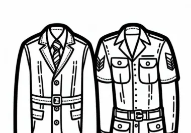 Kostenloses Ausmalbild einer Uniform für Kinder zum Ausmalen und Download