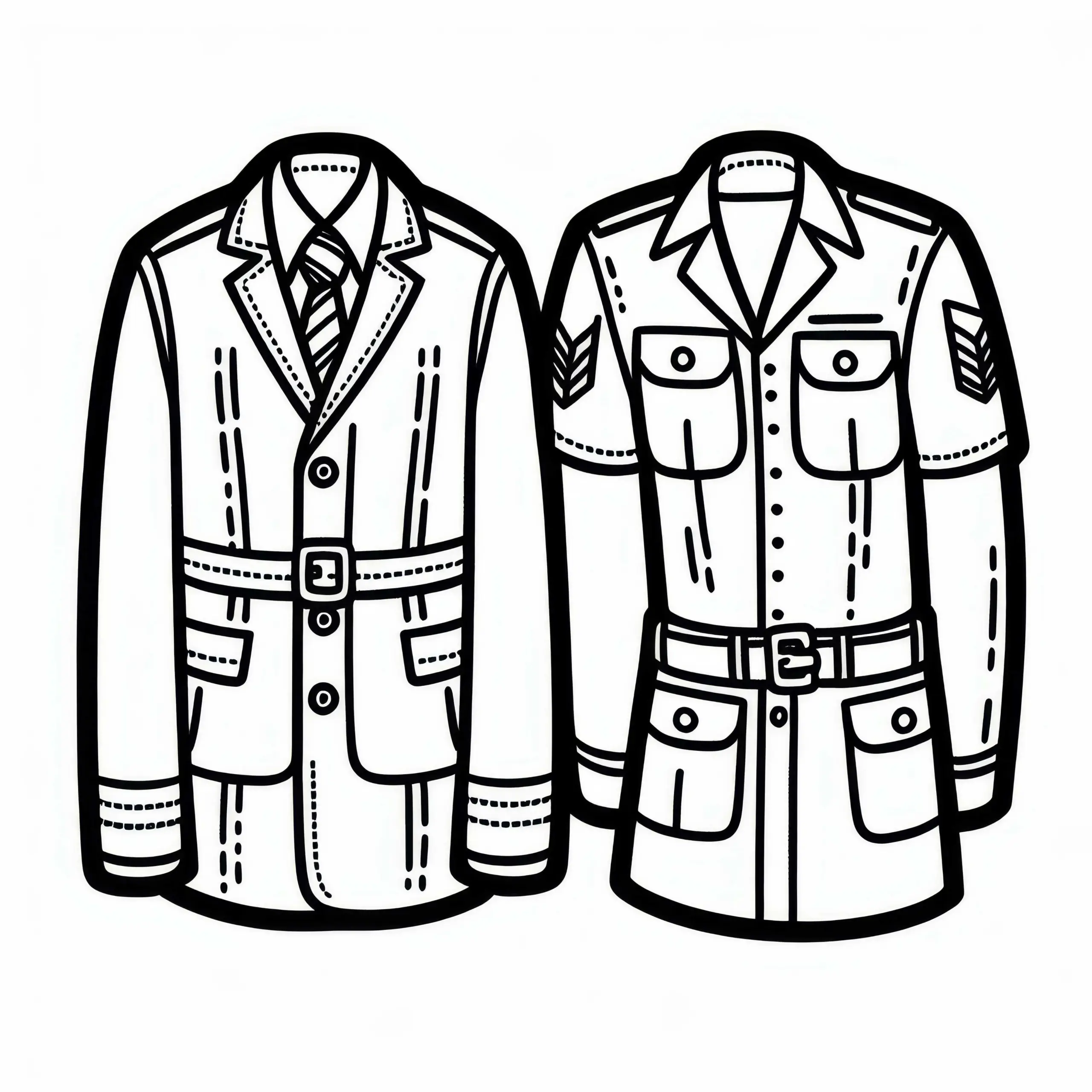 Kostenloses Ausmalbild einer Uniform für Kinder zum Ausmalen und Download