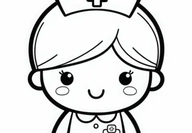 Uniform einer Krankenschwester mit Namensschild – Malvorlage kostenlos