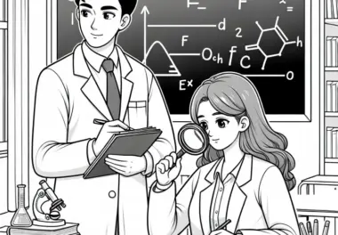 Universität mit Wissenschaftler Ausmalbild Kostenlos