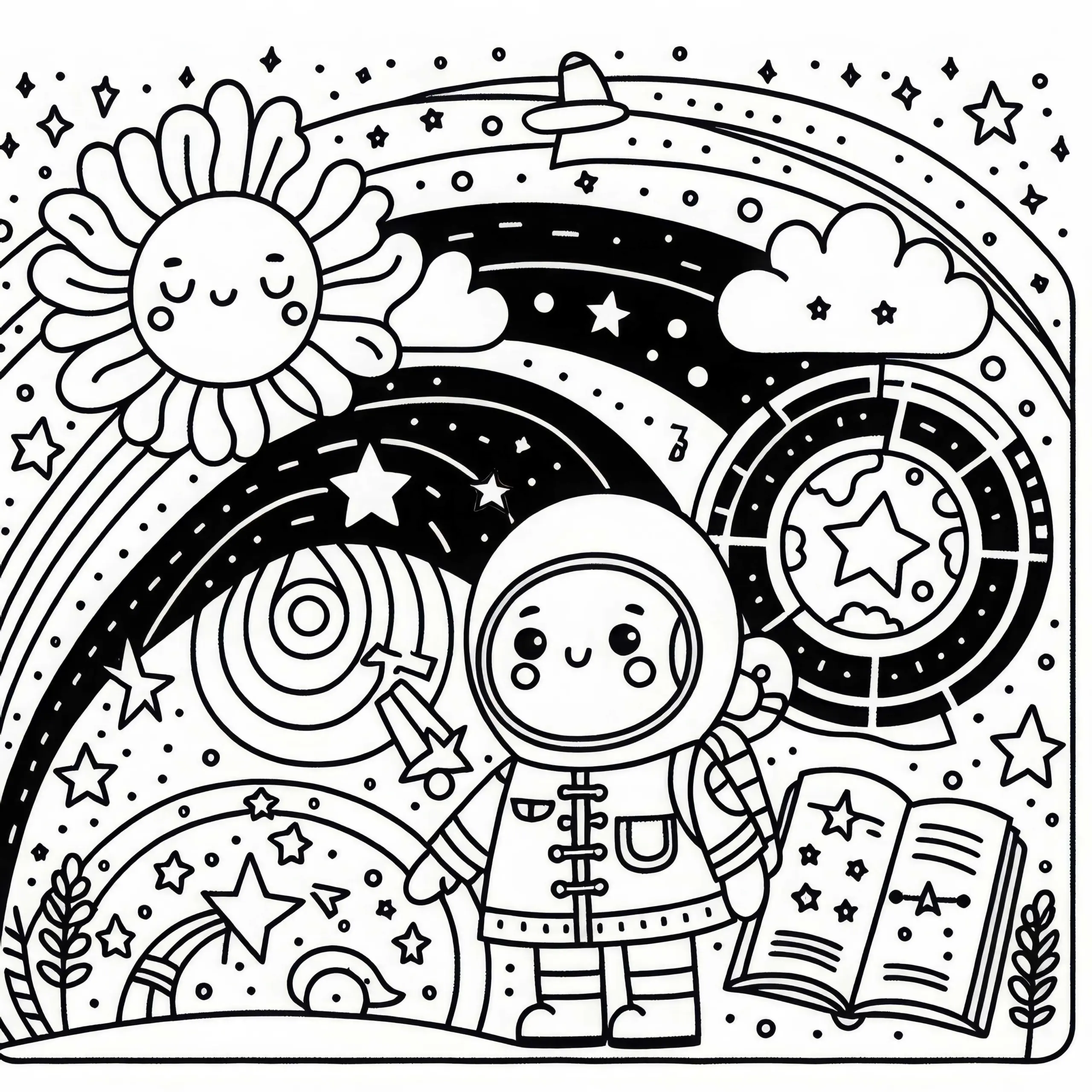 Universum Ausmalbild Einfach Kostenlos