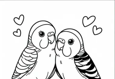 Unzertrennliche Lovebirds Ausmalbild Gratis