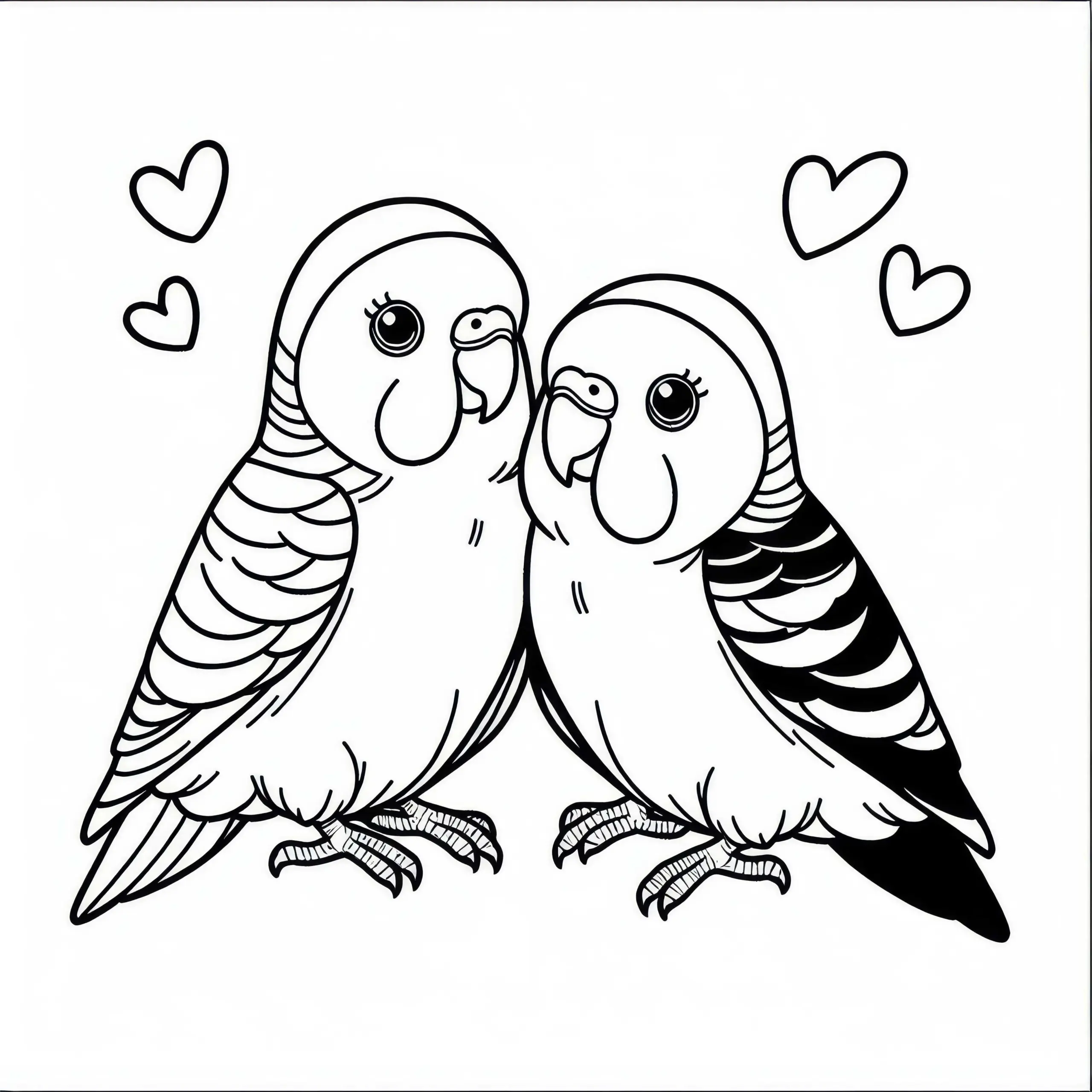 Unzertrennliche Lovebirds Ausmalbild Gratis