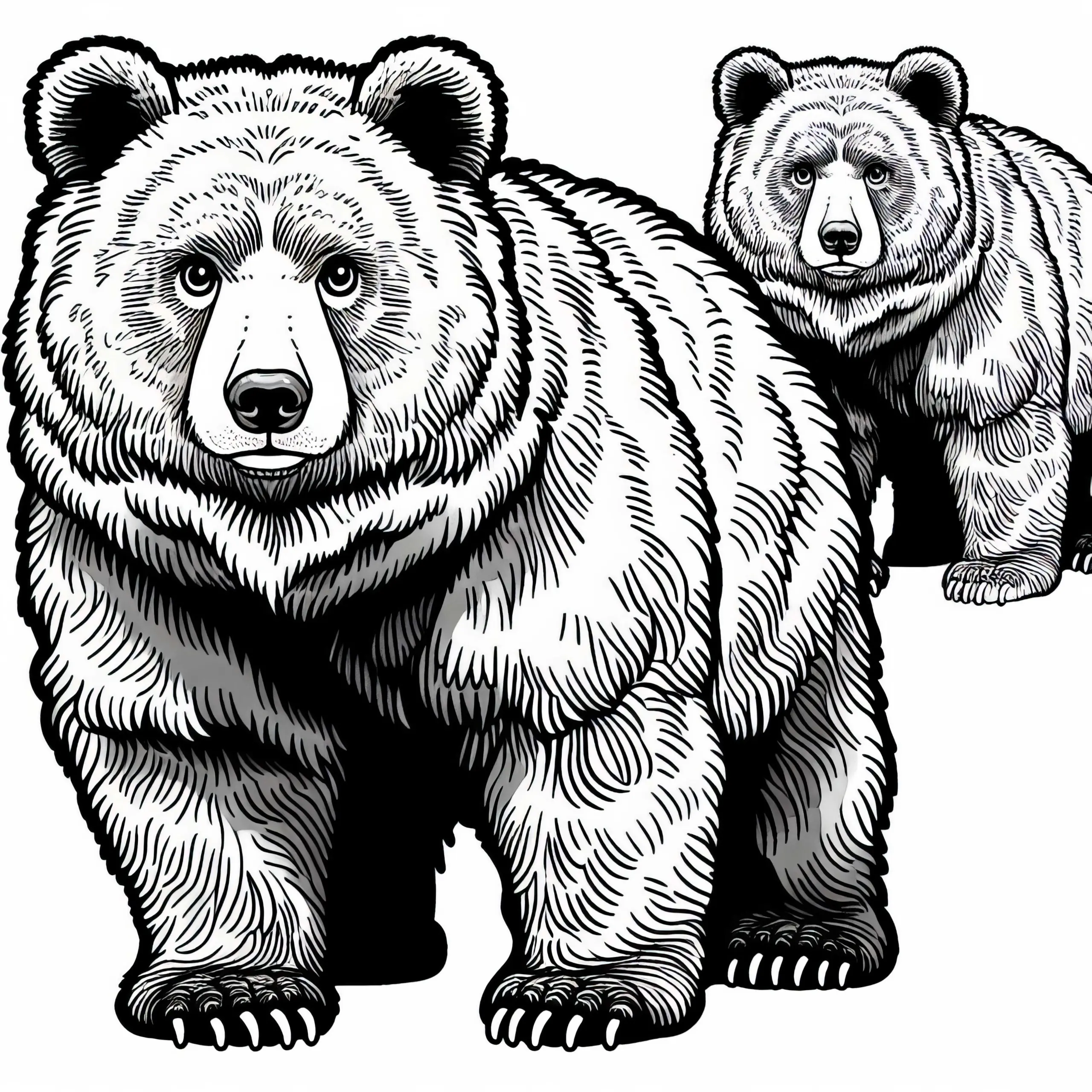 Ussuri-Bär Malvorlage Gratis (Ausmalbild)