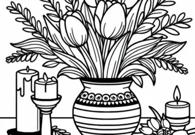 Blumenvasen: kostenlose Ausmalbilder