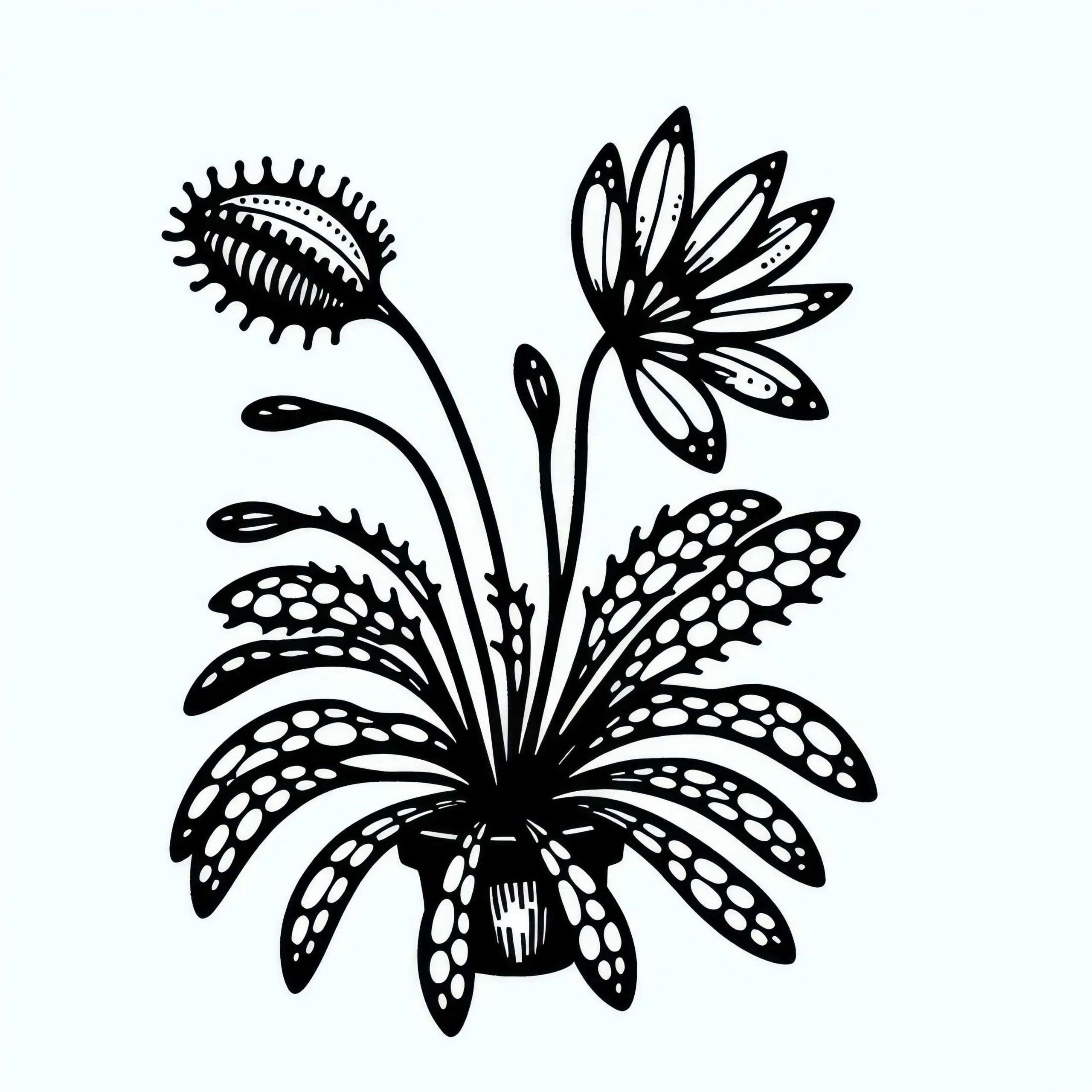 Venusfliegenfalle Malvorlage kostenlos herunterladen und online ausmalen (Ausmalbild)