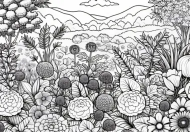 Gartenblumen: kostenlose Ausmalbilder