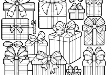 Viele Geschenke Malmotive zu Weihnachten