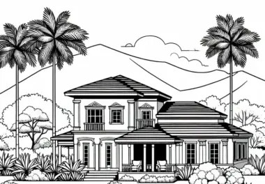 Villa Malvorlage Gratis – Hochwertiges Ausmalbild zum Download