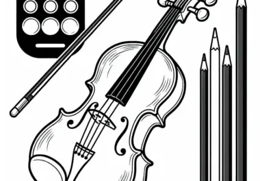 Violine Malvorlage für Streichinstrumente kostenlos herunterladen