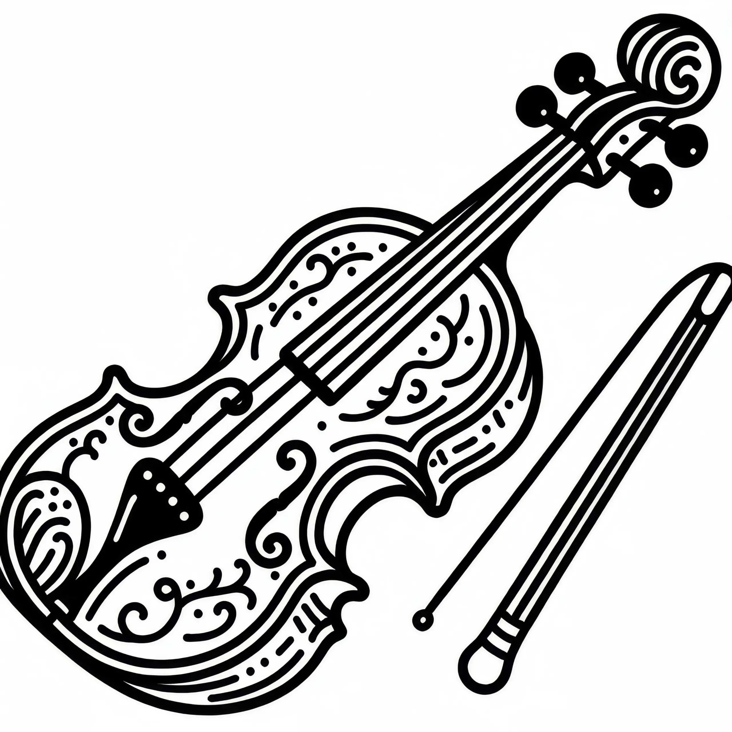 Violine Malvorlage für Streichinstrumente – Kostenlos (Ausmalbild)
