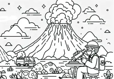 Vulkan Ausmalbild gratis