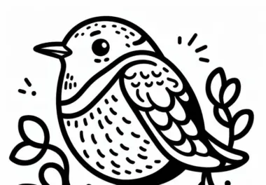 Wanderdrossel – American Robin – Vogel – Nordamerika – Malvorlage kostenlos