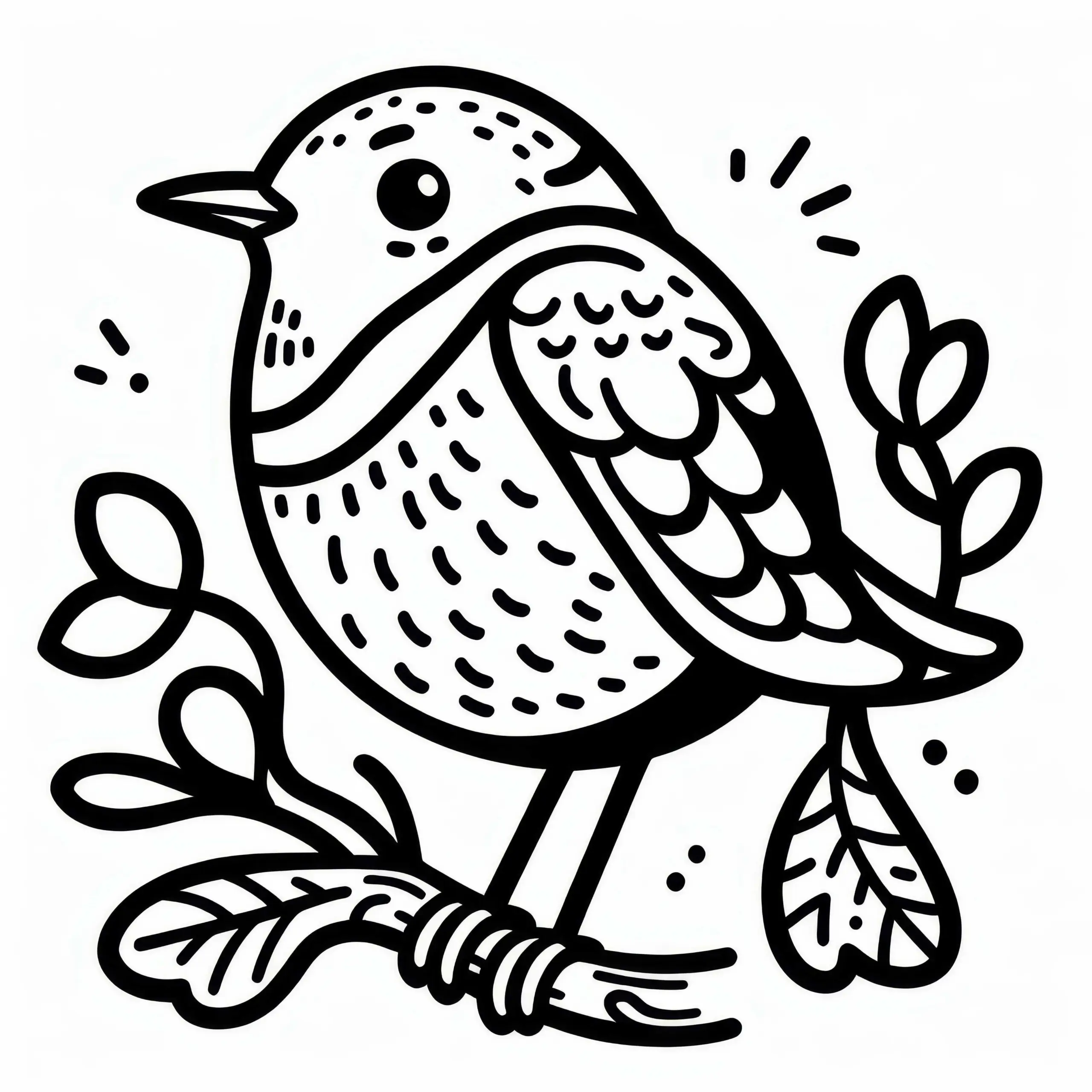 Wanderdrossel – American Robin – Vogel – Nordamerika – Malvorlage kostenlos (Ausmalbild)