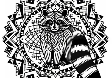 Waschbär Mandala Ausmalbild Kostenlos