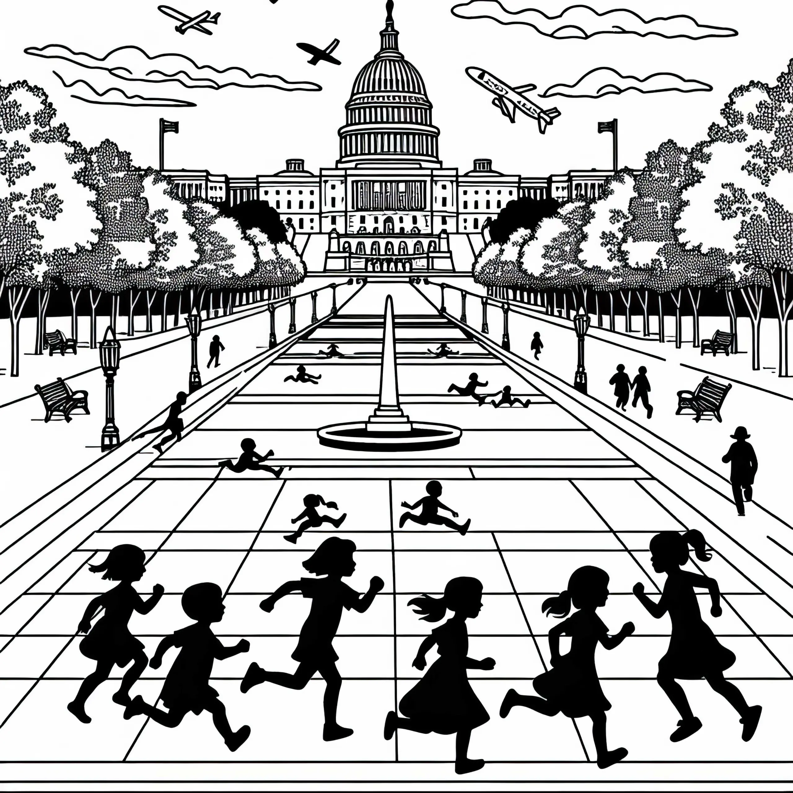 Washington D.C. Capitol Ausmalbild Gratis