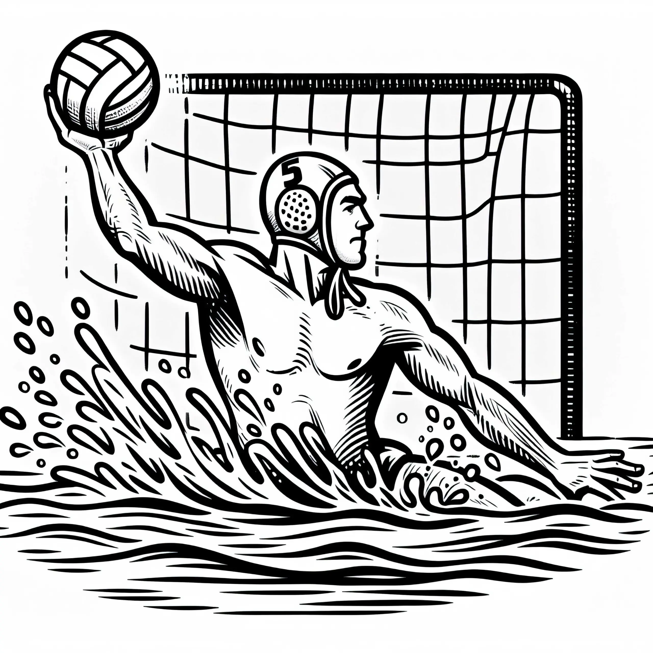 Wasserballspieler Ausmalbild gratis