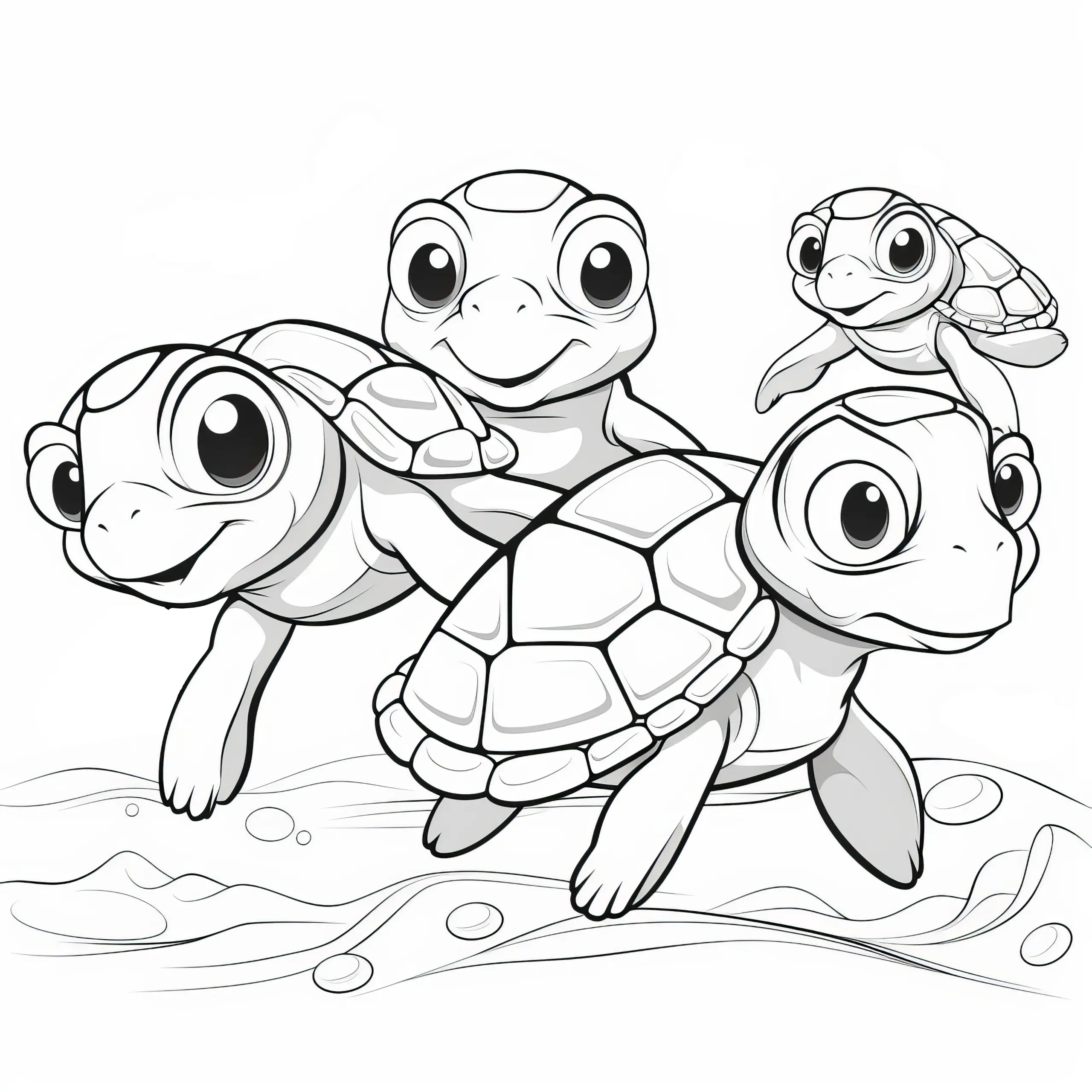 Wasserschildkröten Ausmalbild kostenlos herunterladen
