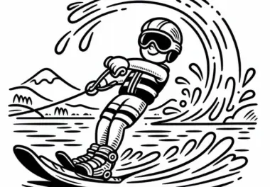 Wasserskifahrer Ausmalbild Einfach Kostenlos