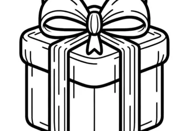Einfaches Weihnachtsgeschenk Ausmalbild Kostenlos