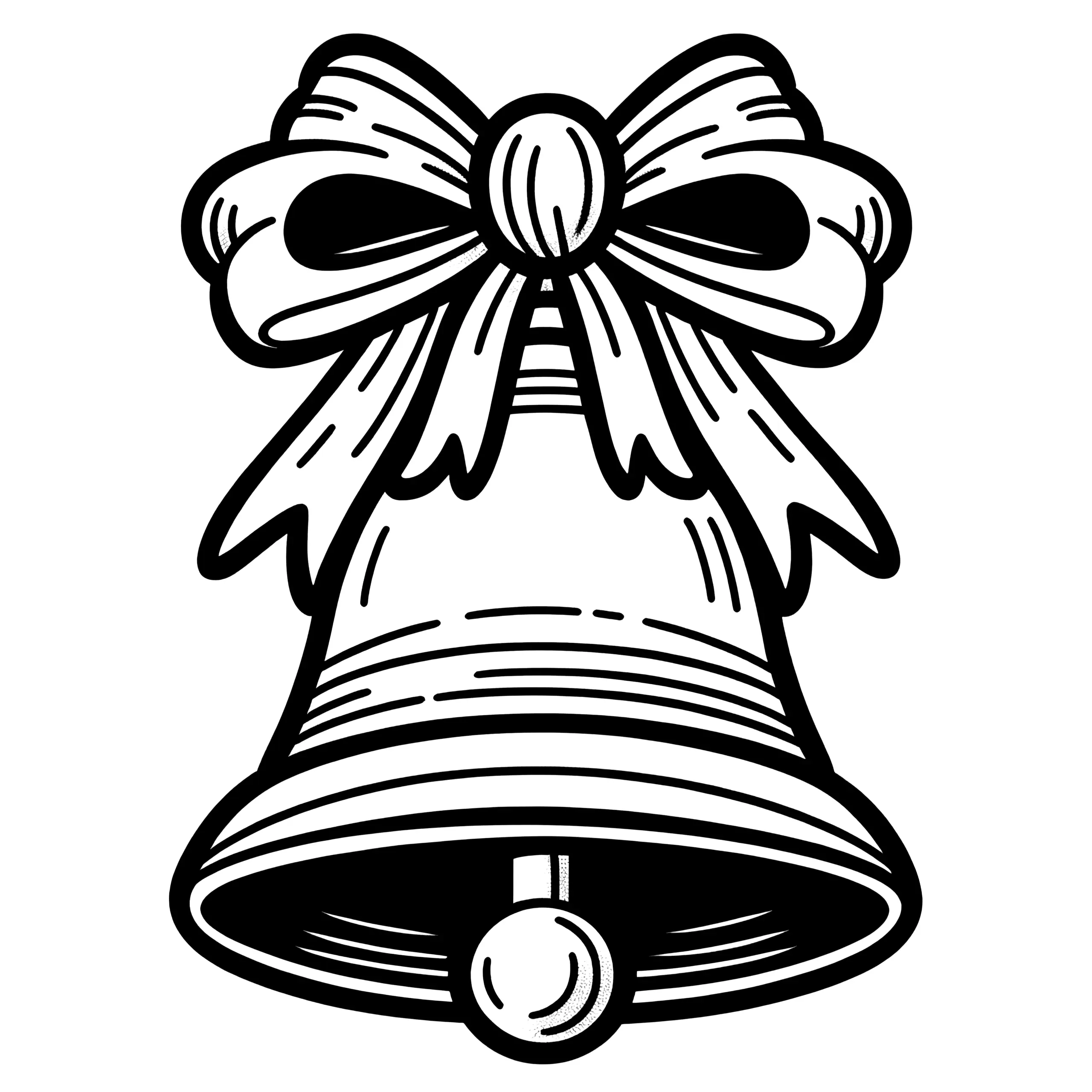 Weihnachtsglocke – Ein festliches Weihnachtsmotiv zum Ausmalen (Ausmalbild)