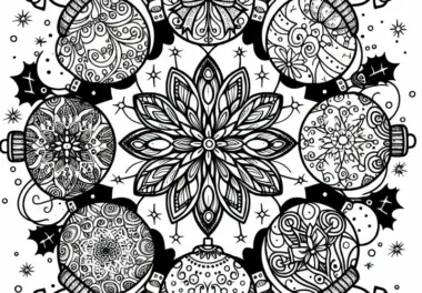 Weihnachtskugel Mandala Ausmalbild für den Winter kostenlos downloaden