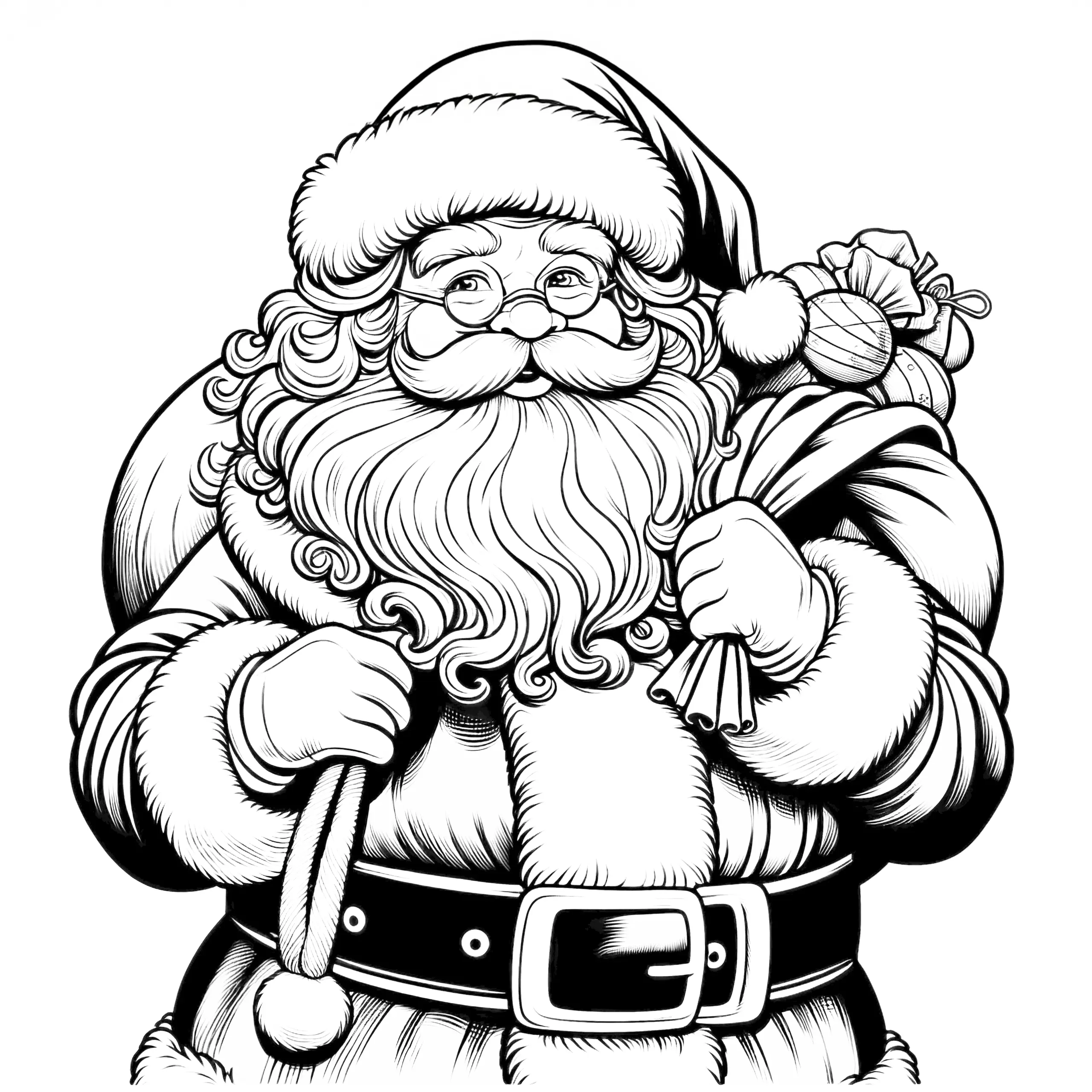 Weihnachtsmann: kostenloses Ausmalbild