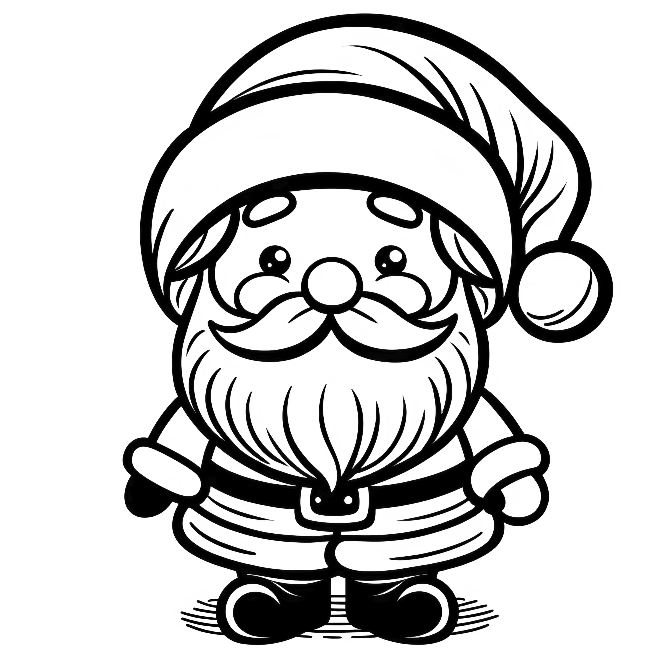 Einfacher Weihnachtsmann zum Ausmalen (kostenlos) (Ausmalbild)