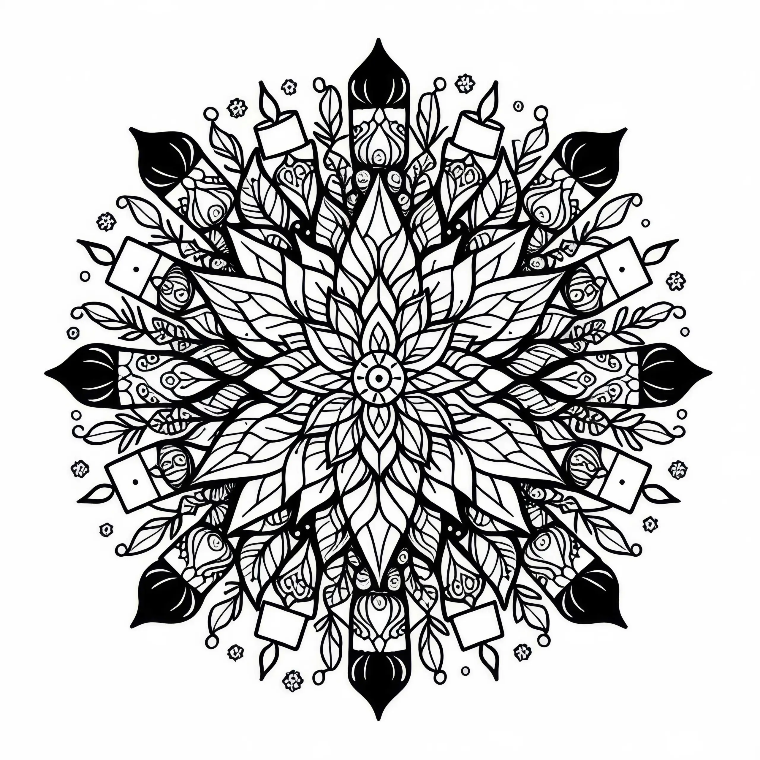 Weihnachtsstern Mandala Malvorlage Winter Gratis (Ausmalbild)
