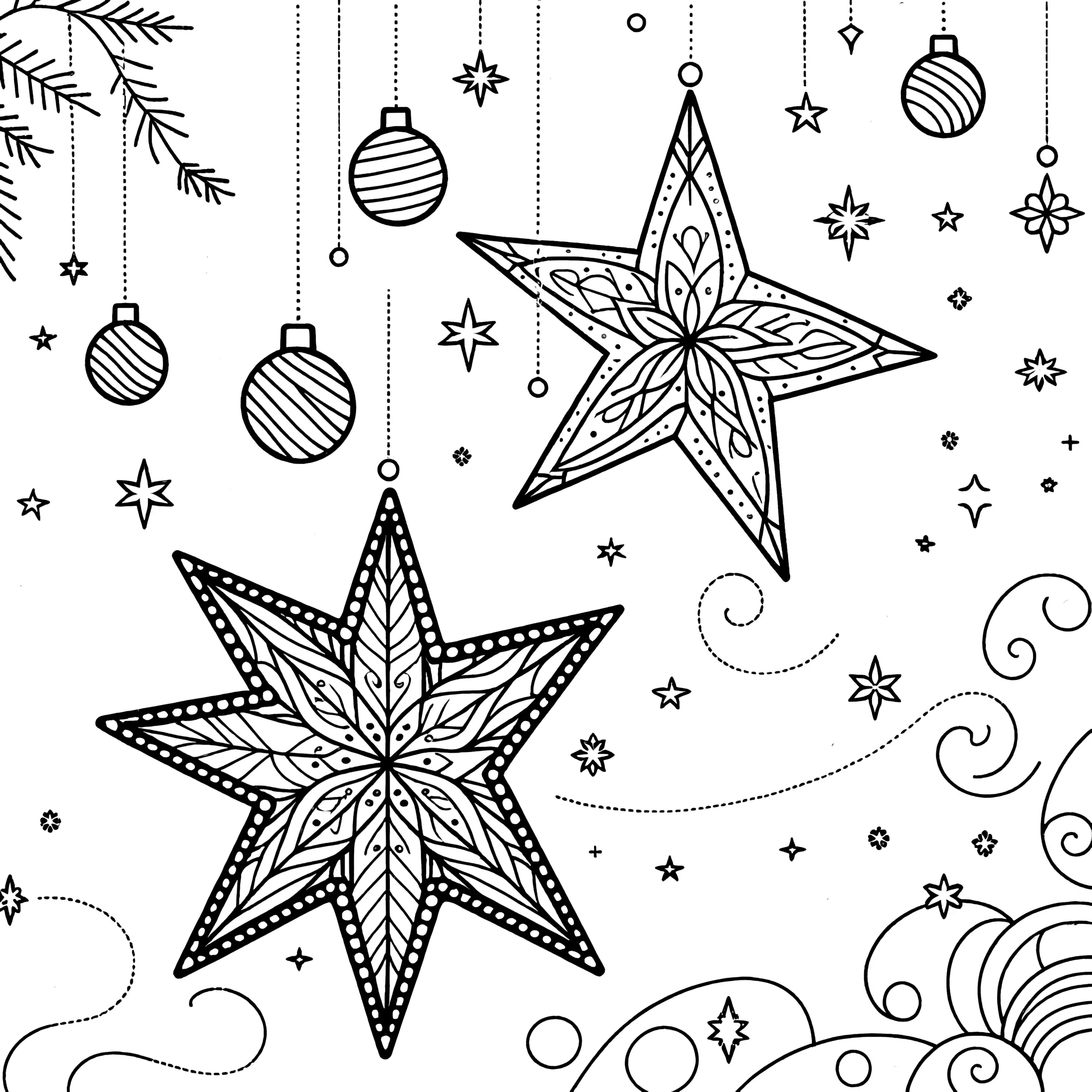 Weihnachtsstern zum Ausmalen: Download ohne Anmeldung (Ausmalbild)