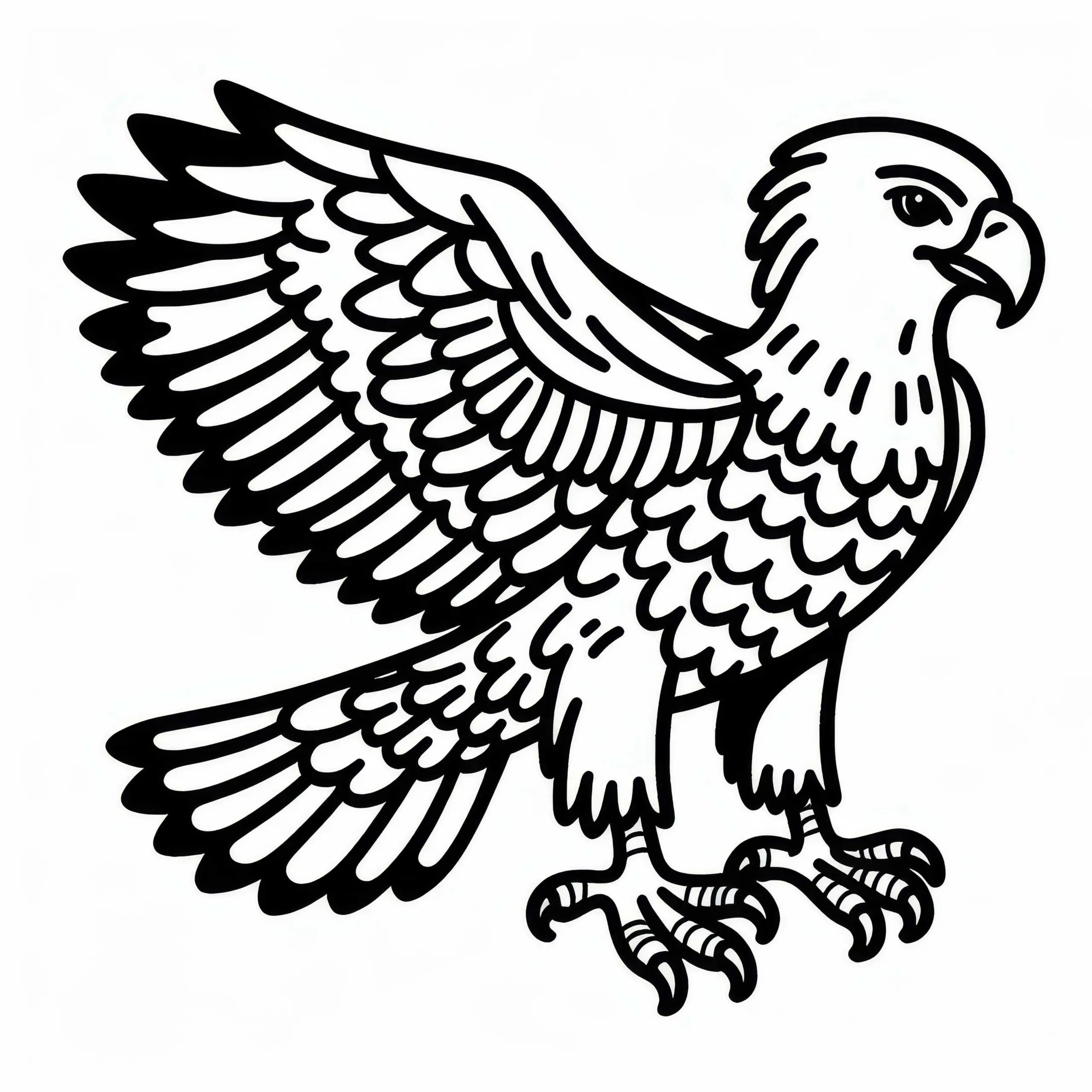 Weißbauchseeadler – Ausmalbild für Vögel in Asien