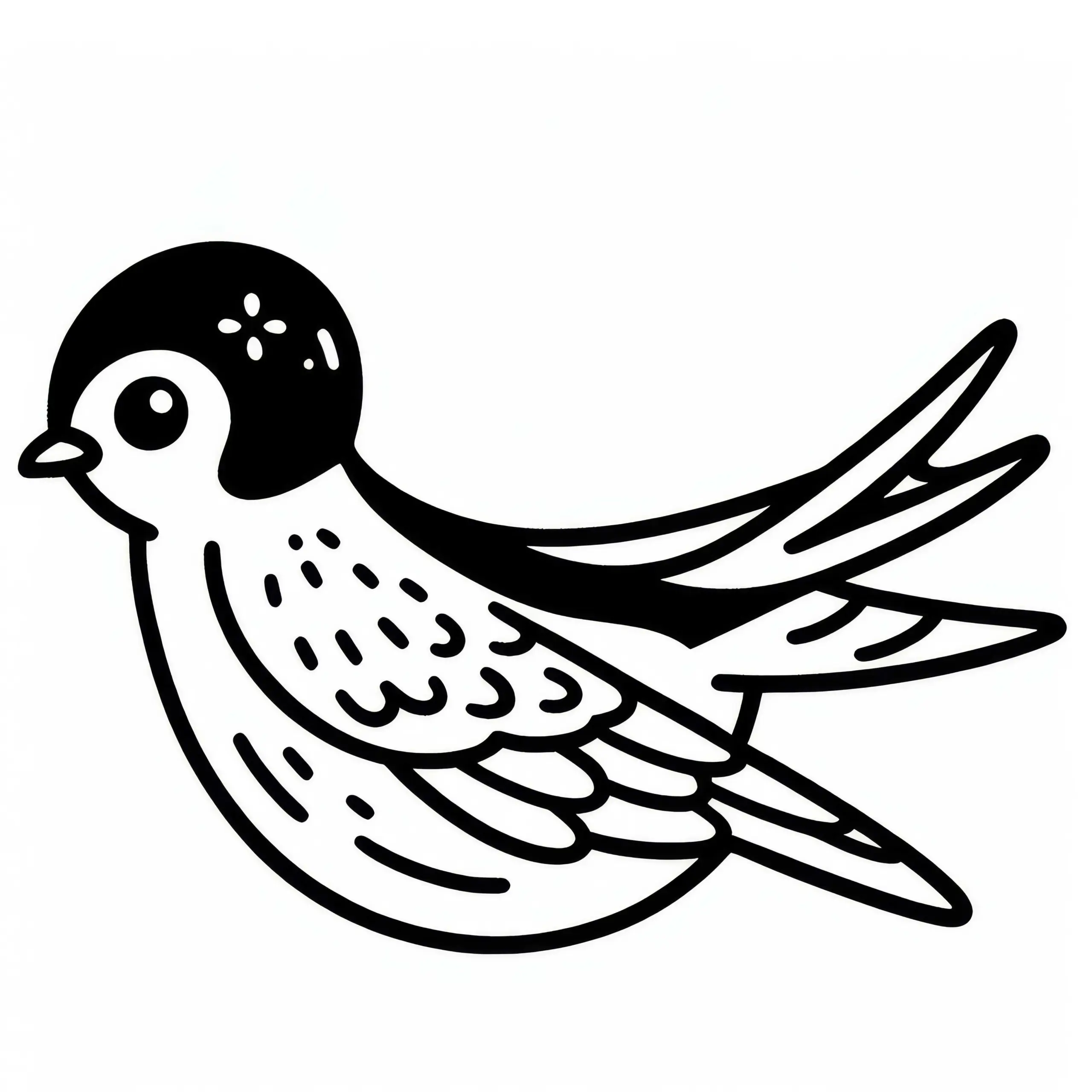 Weissbrustschwalbe (Barn Swallow): Vogel aus Asien – Ausmalbild kostenlos