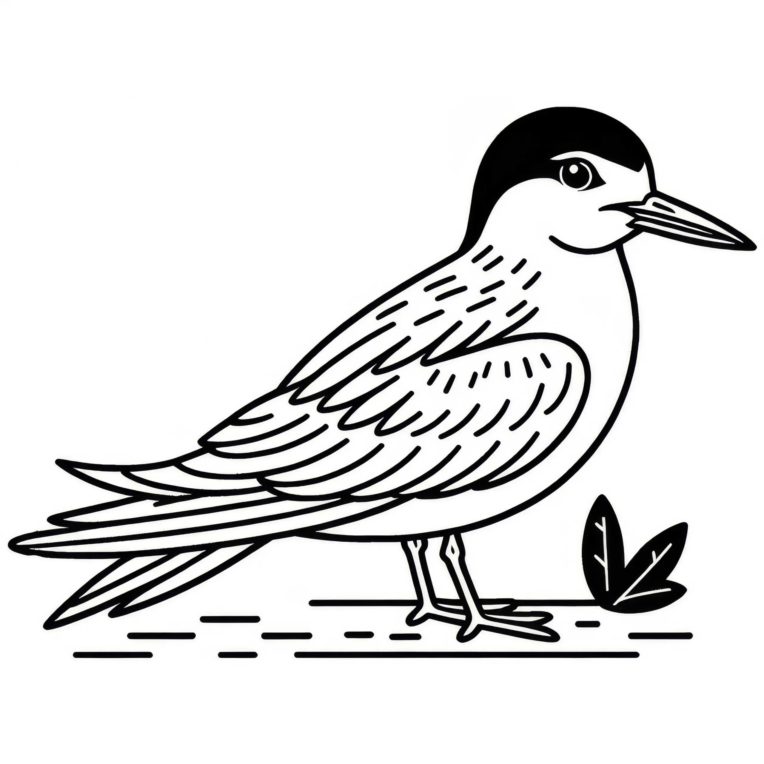 Weißflügelseeschwalbe – Ausmalbild des Vogels aus Afrika kostenlos zum Download