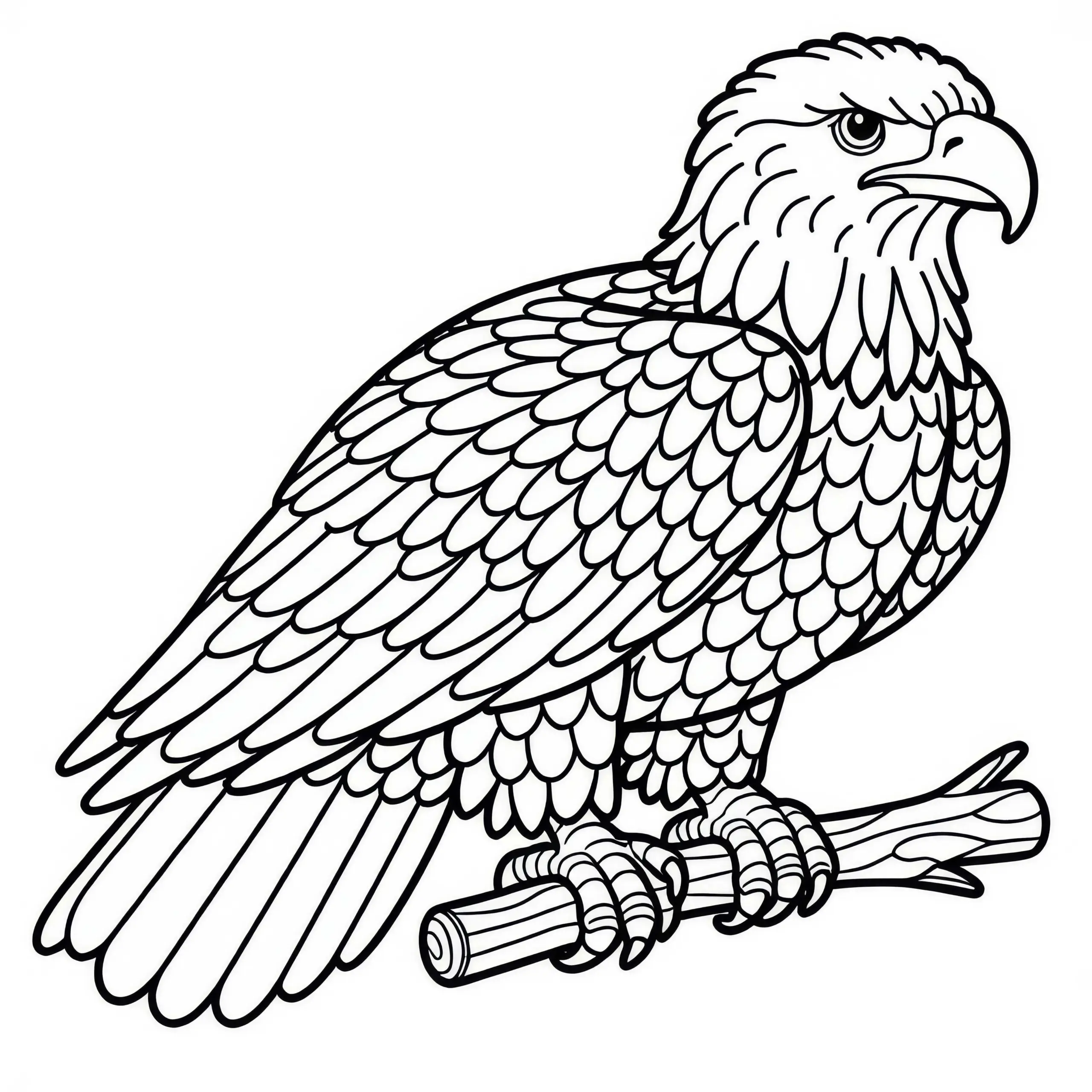 Weißkopfseeadler als Ausmalbild für Kinder in Nordamerika