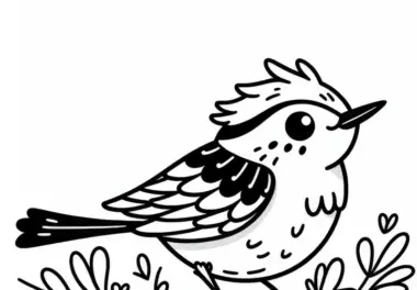 Weisswedelstäling – White-Headed Marsh Tyrant Vogel in Südamerika Malvorlage kostenfrei