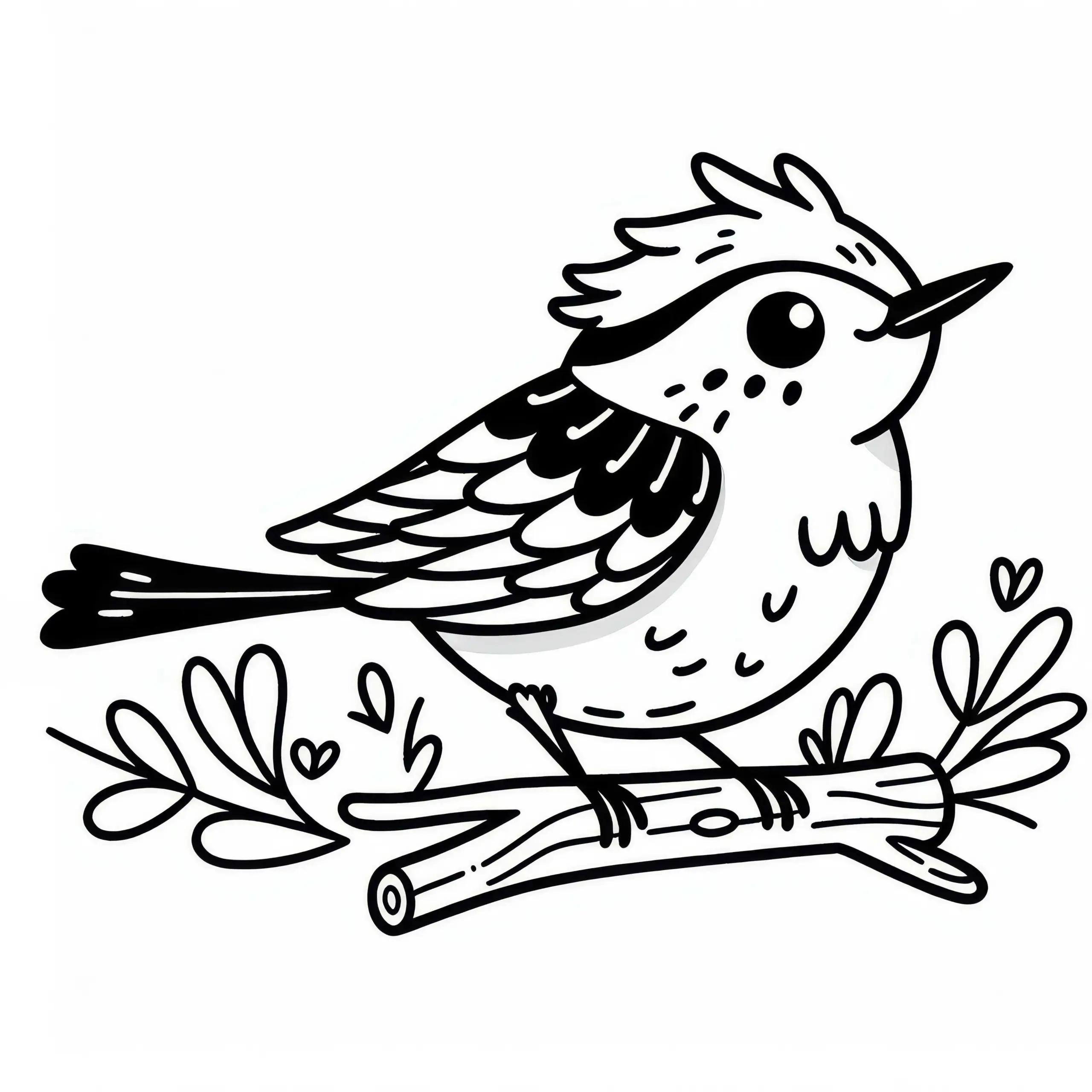 Weisswedelstäling – White-Headed Marsh Tyrant Vogel in Südamerika Malvorlage kostenfrei (Ausmalbild)