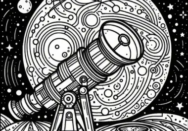 Weltraumteleskop Ausmalbild Kostenlos
