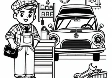Werkstatt für Autos Malvorlage Einfach Gratis