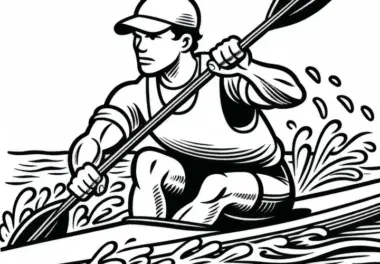 Ausmalbild für Wettkampfpaddler – Kostenlos Herunterladen