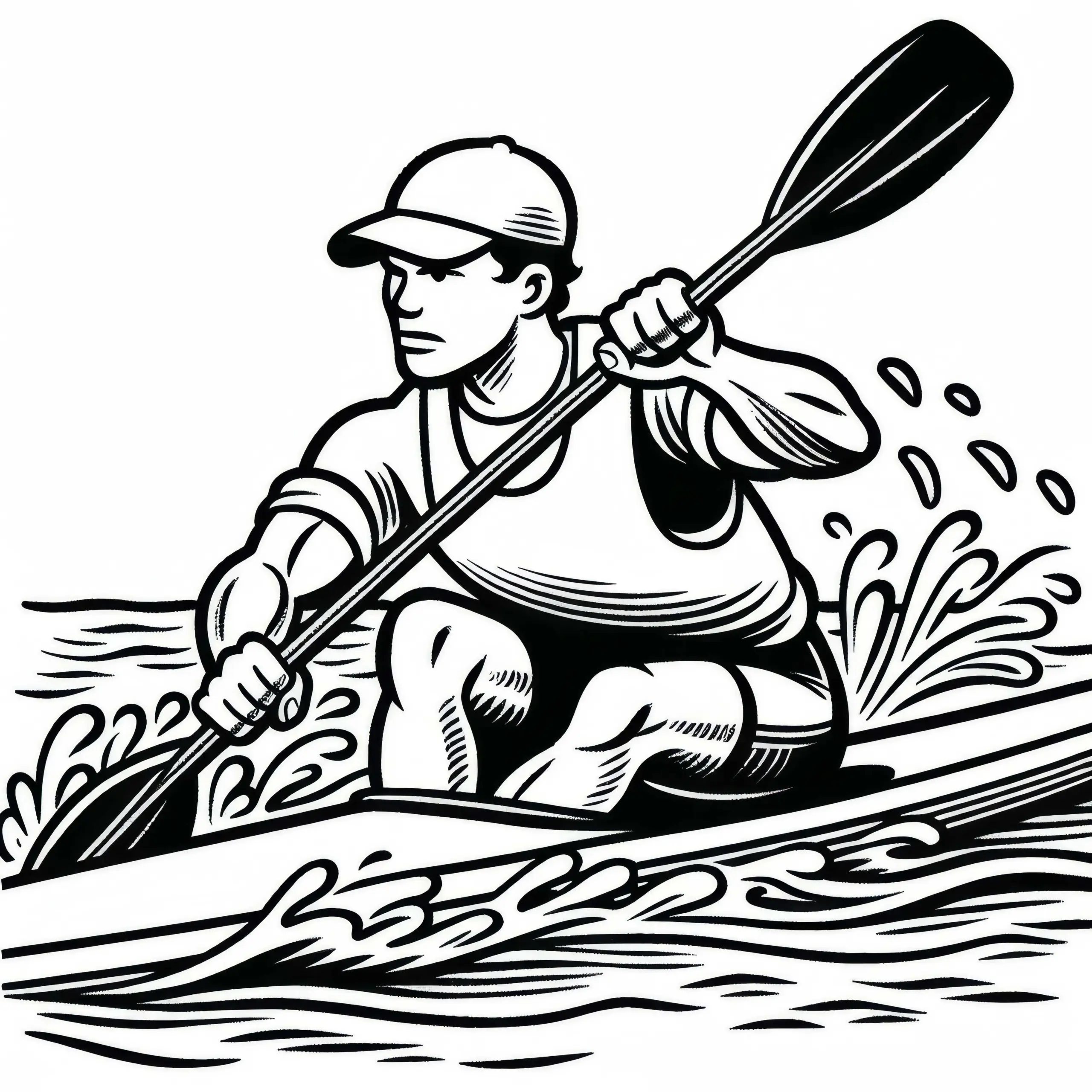 Ausmalbild für Wettkampfpaddler – Kostenlos Herunterladen