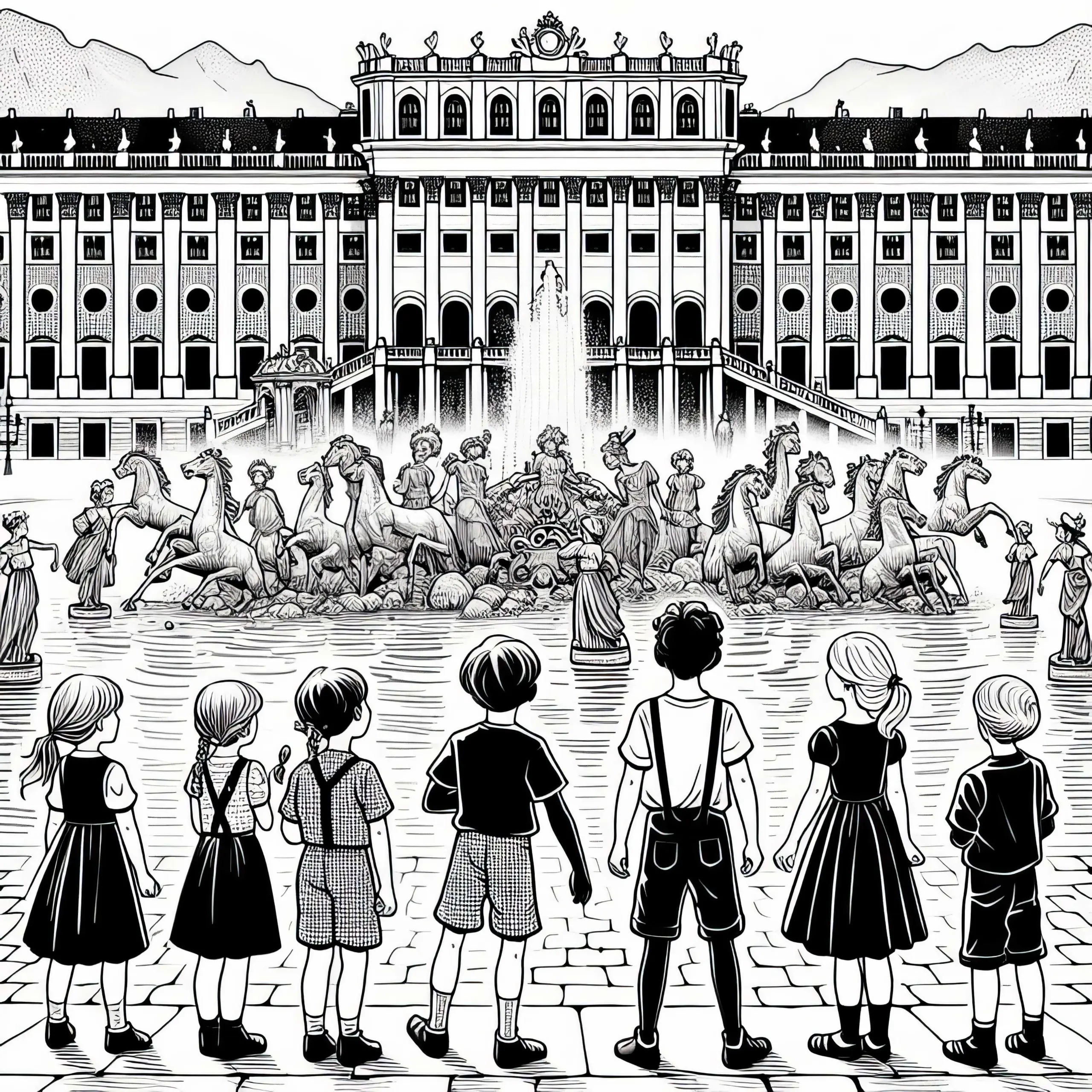 Wiener Schloss Schönbrunn Ausmalbild Gratis