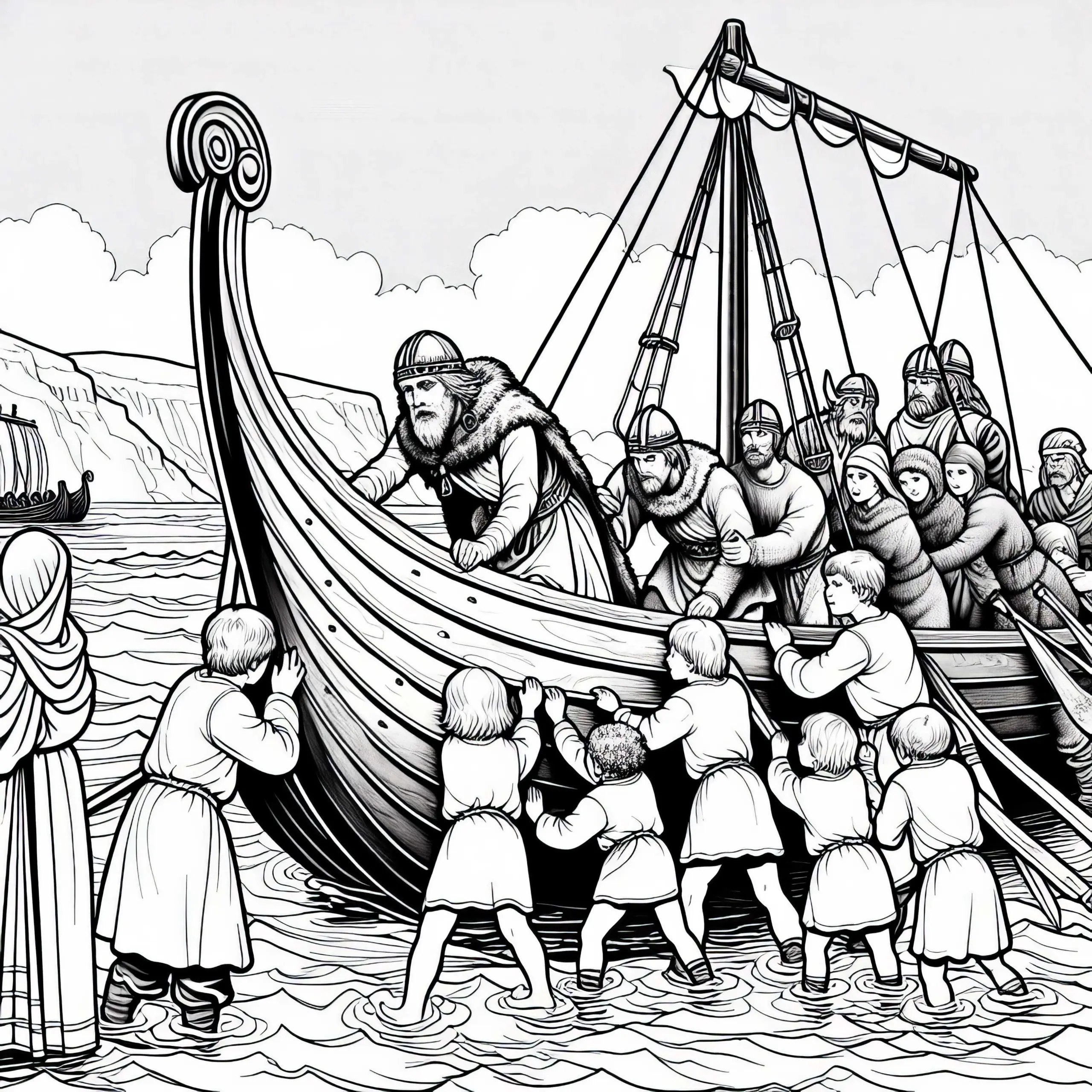 Wikingerschiff Ausmalbild Gratis