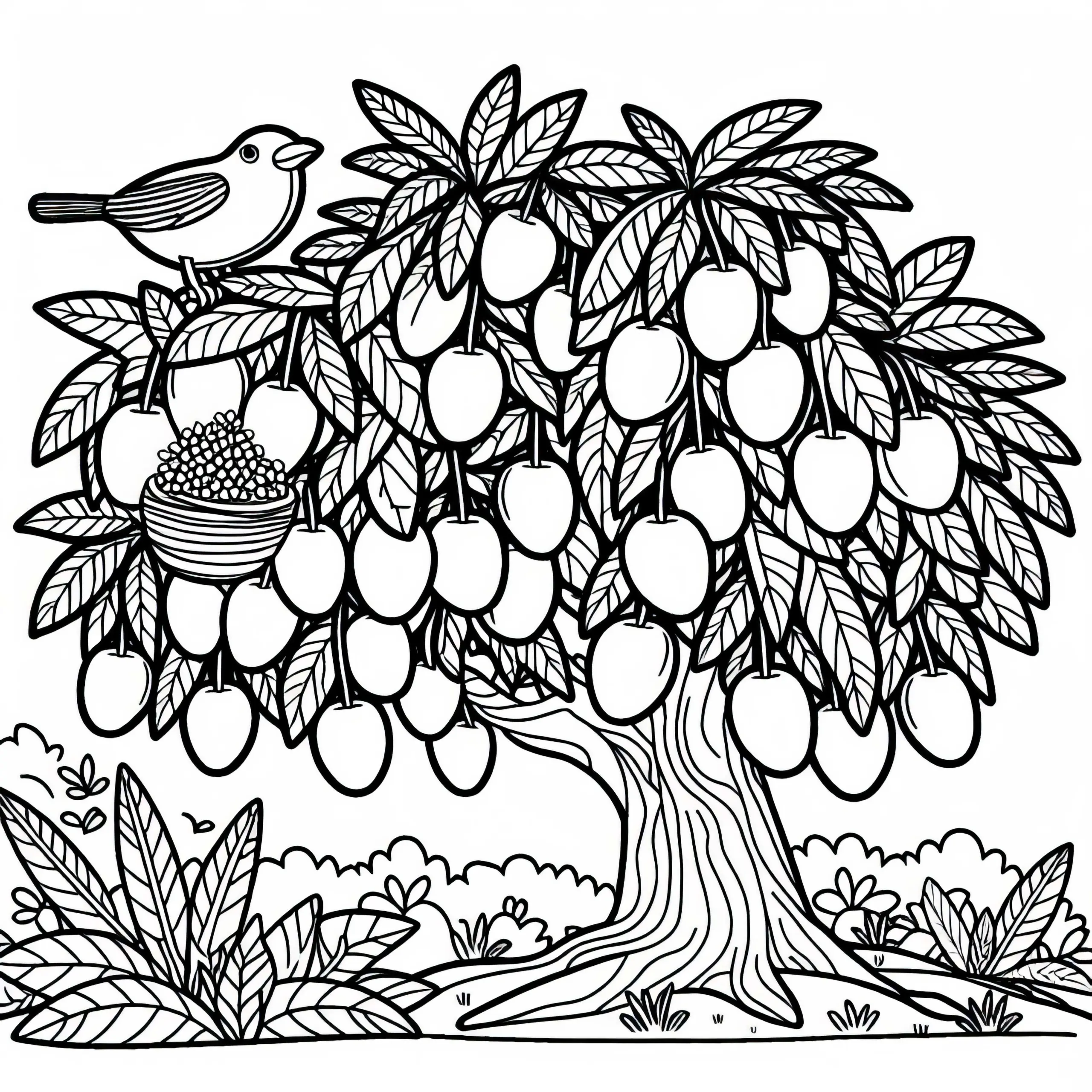 Wilde Mango Ausmalbild Kostenlos