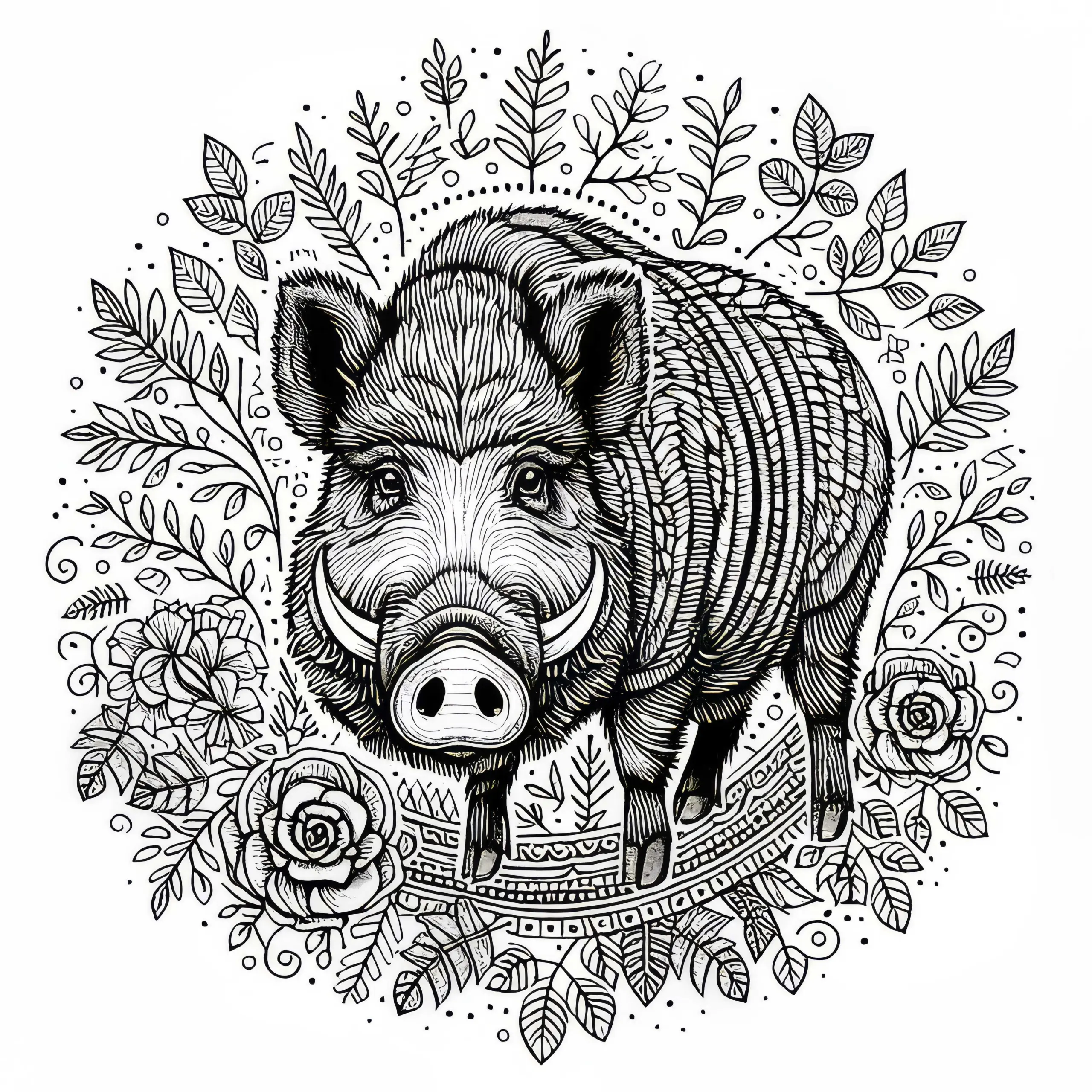 Wildschwein Ausmalbild: Detailreich und kostenlos