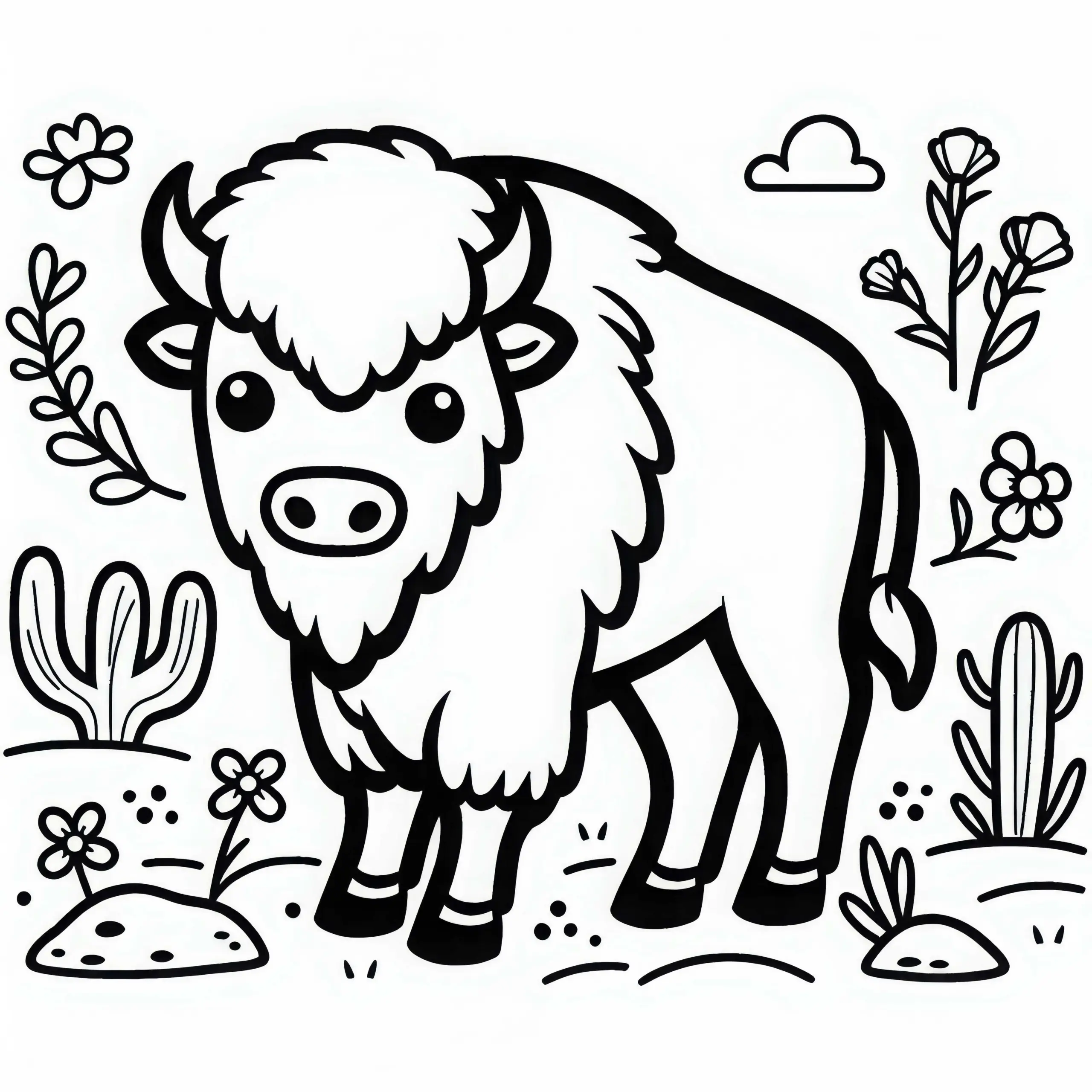 Kostenloses Ausmalbild eines Wisents – Einfach herunterladen und ausmalen