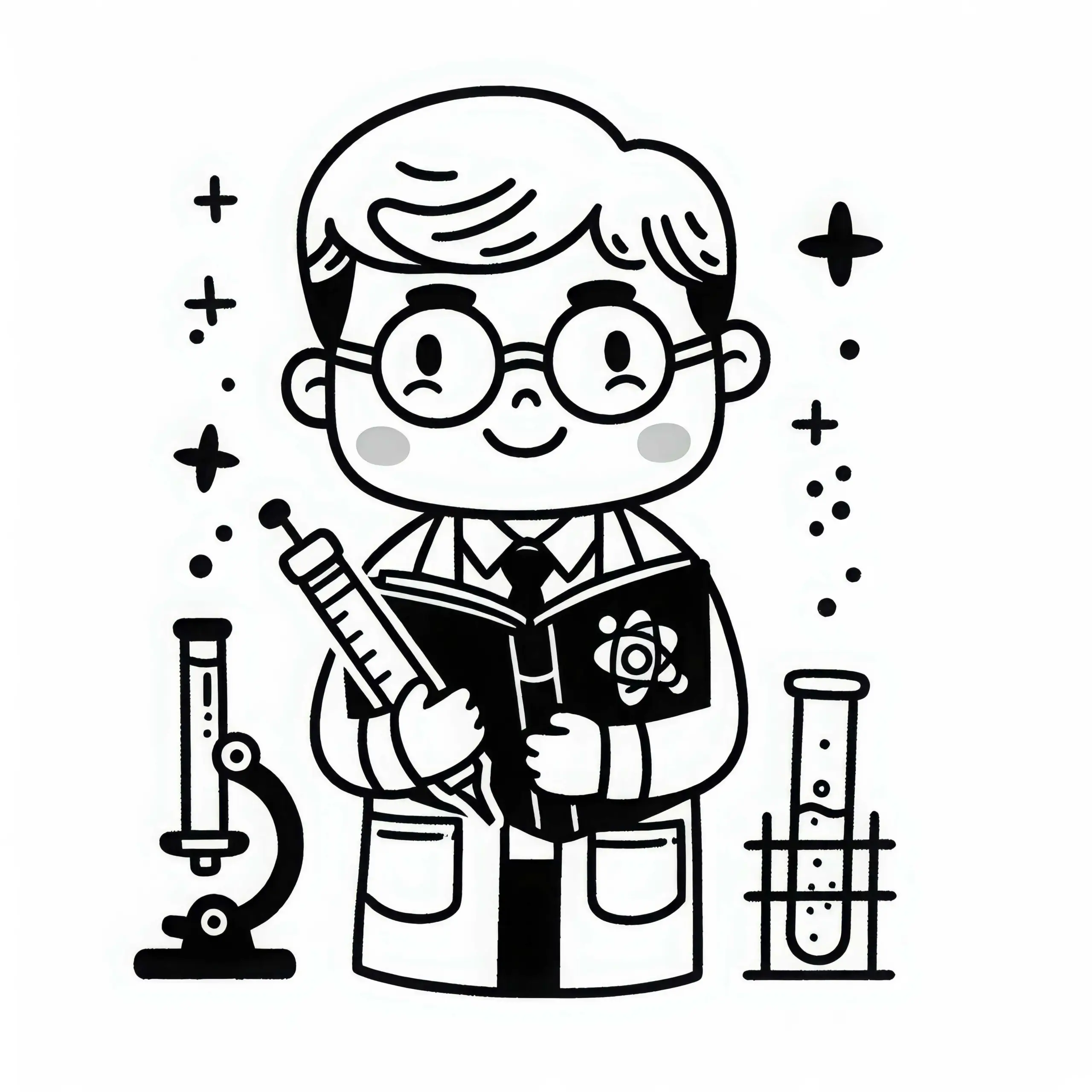 Wissenschaftler Malvorlage Kostenlos (Ausmalbild)
