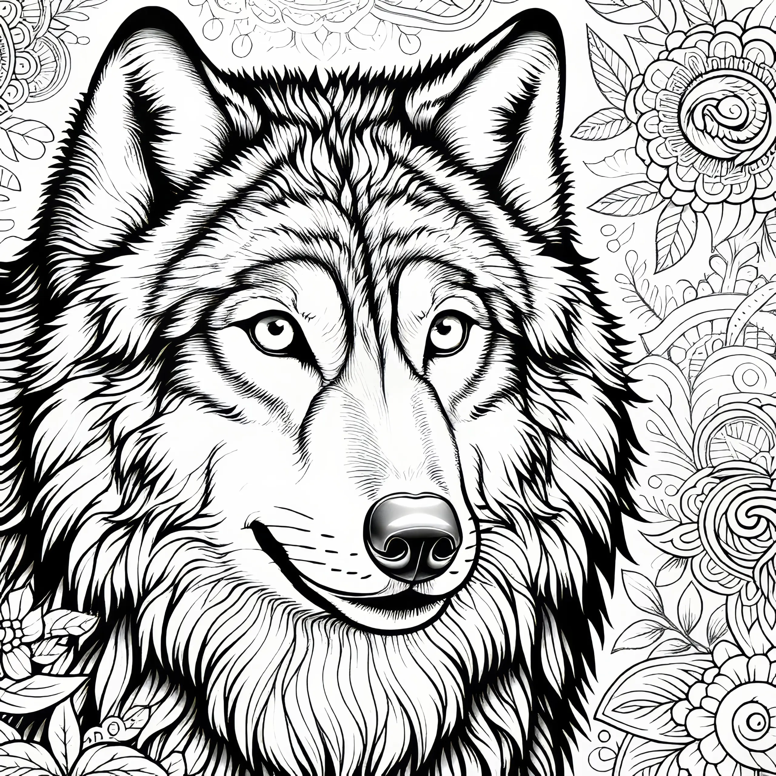 Wolf Malvorlage: Realistisch und kostenlos (Ausmalbild)