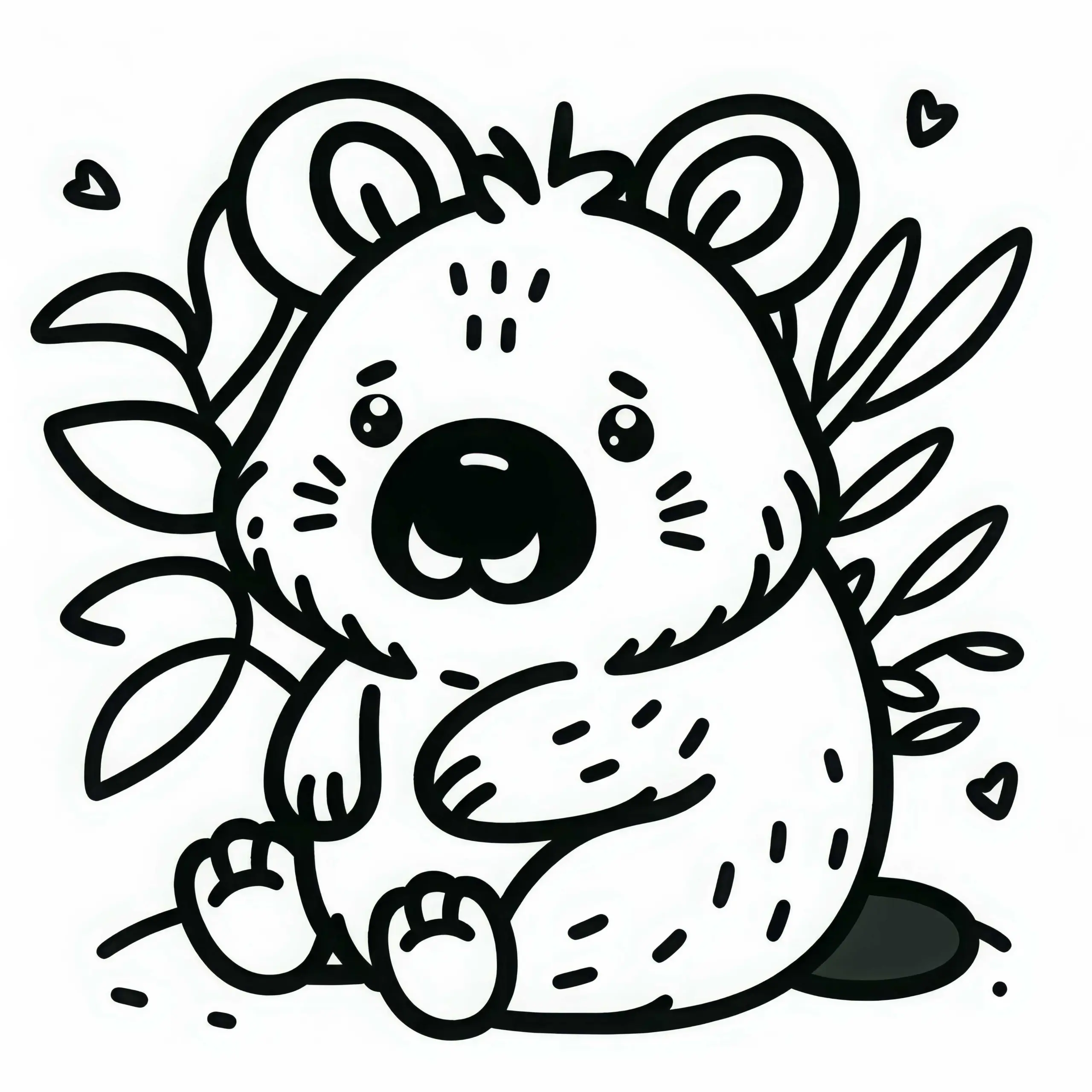 Wombat Malvorlage Einfach Gratis Herunterladen (Ausmalbild)