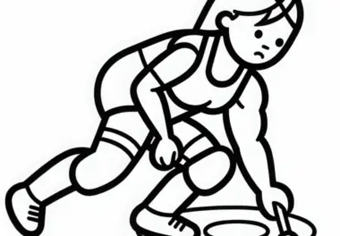 Wrestlerin Malvorlage Einfach Gratis – Hochwertiges Ausmalbild zum Download